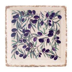 🫒 Quadratisches Oliven-Design-Geschirr – Gourmet-Keramik
