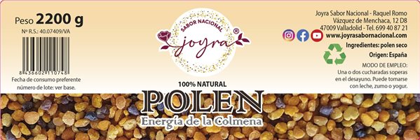 Trockener Bienenpollen in loser Schüttung - 2,2 kg.-trasera