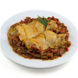 Chicken in chilindrón sauce