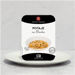 La traducción al alemán de "Potaje con Bacalao 350 g" es "Eintopf mit Kabeljau 350 g".