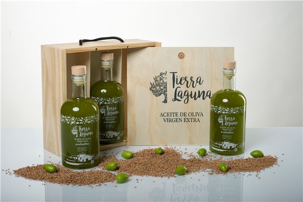 [PRÉ-RÉSERVATION] Huile d'Olive Extra Vierge Non Filtrée Fraîche Nouvelle Récolte - Picual Coffret Cadeau en Bois 3 unités (16,65€/unité)-lateral