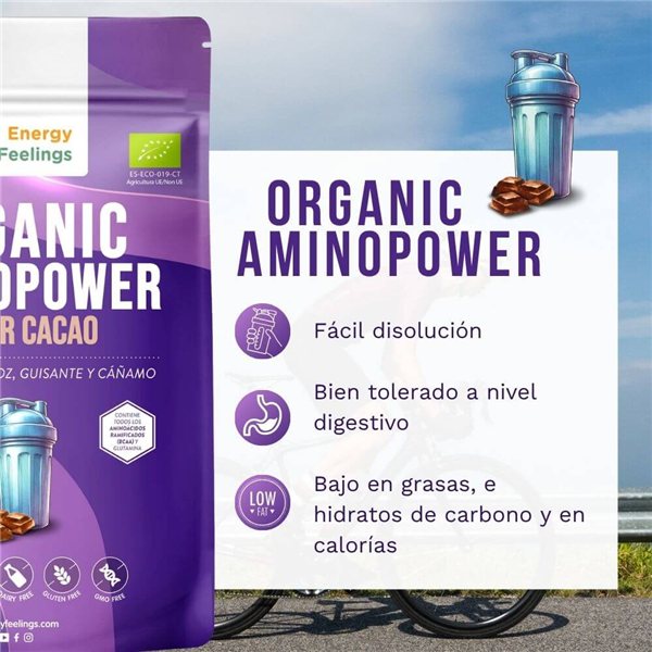 Protéine végétale BIO Aminopower 74% Cacao - 500g-detalle