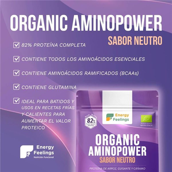Proteína vegetal BIO Aminopower 82% Neutro - 500g-detalle