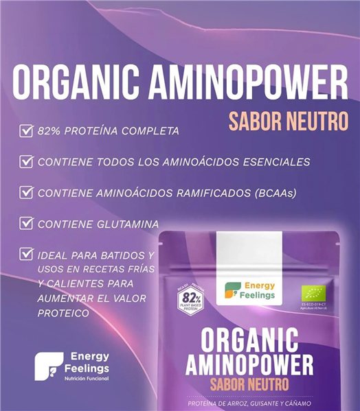 Protéine végétale BIO Aminopower 82% Neutre - 500g-izquierda
