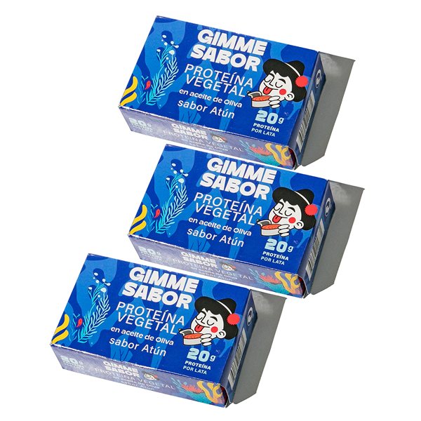 Pflanzliches Protein mit Thunfischgeschmack in Olivenöl, 20g Protein pro Dose und ohne Allergene (Packung à 3)-detalle