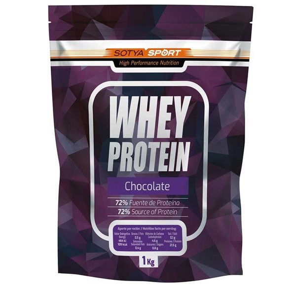 Proteina Whey de suero de leche chocolate Doypack 1 kg Sotya SPORT-detalle
