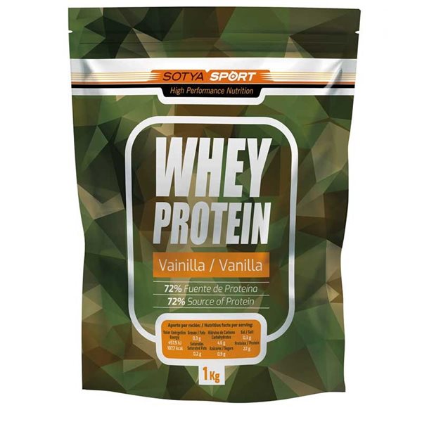 Proteina Whey de suero de leche vainilla Doypack 1 kg Sotya SPORT-detalle