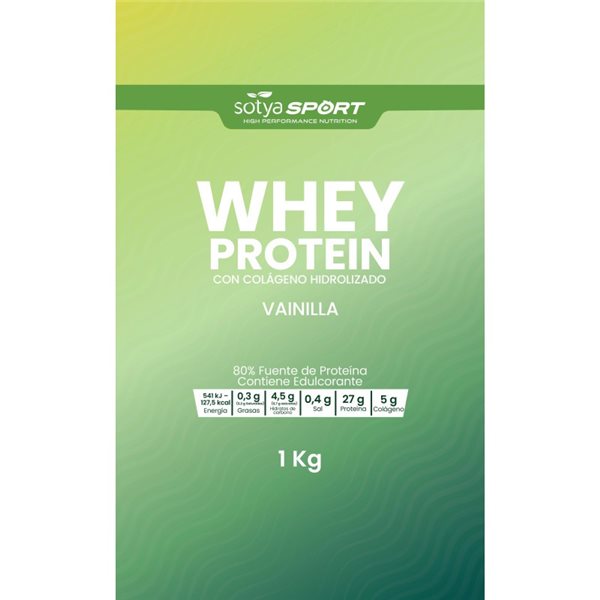 Proteina Whey de suero de leche vainilla Doypack 1 kg Sotya SPORT-trasera