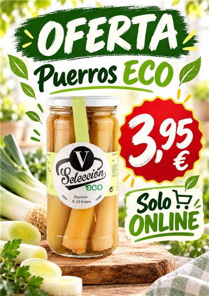 Puerro ecológico 8-12 frutos (Frasco V-720) OFERTA 3,95€ HASTA FIN DE EXISTENCIAS-lateral