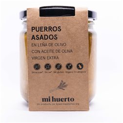 Puerros asados a la leña de olivo en AOVE 320 g | Producto solidario