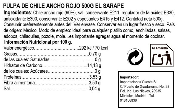Ancho Chile Paste 500g-detalle