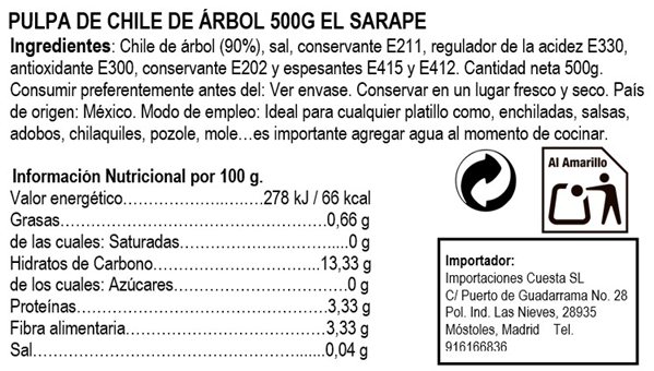 Chilipaste aus Arbol 500g-detalle