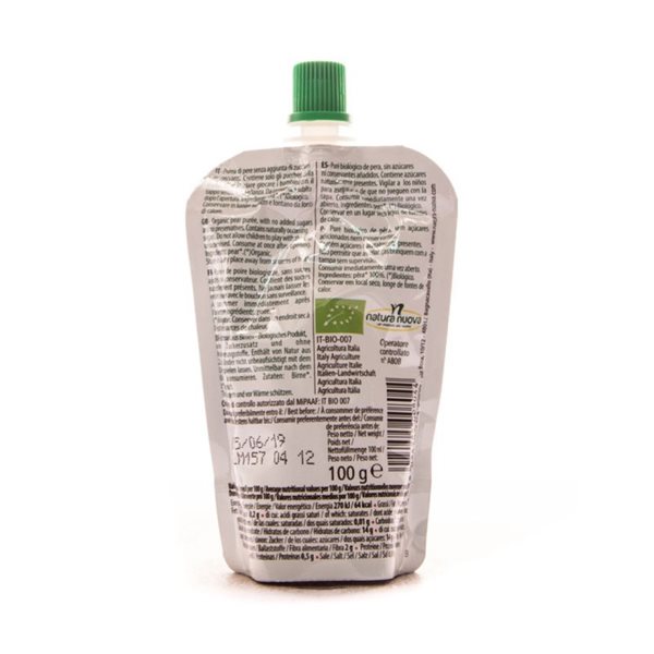 Bio-Birnenpüree im Doypack 100 g von Natura Nuova.-detalle