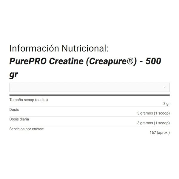 PurePRO Creatine Creapure® 500 Gr-detalle
