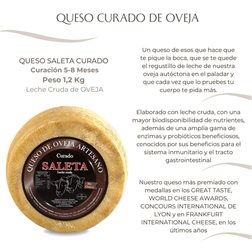 Queso Curado de oveja Gourmet Mini (1,2Kg) | Elaboración Artesana Queso de La Mancha