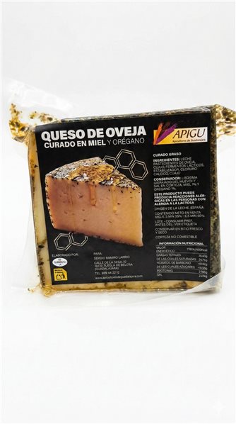 Schafskäse mit Honig und Oregano – Handwerkliche Herstellung (APIGU) Guadalajara Spanien-detalle