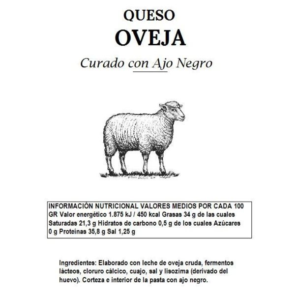 Queso de oveja curado de ajo negro-detalle