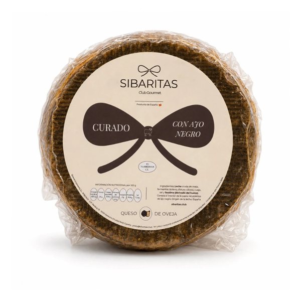 Queso de oveja curado de ajo negro-lateral