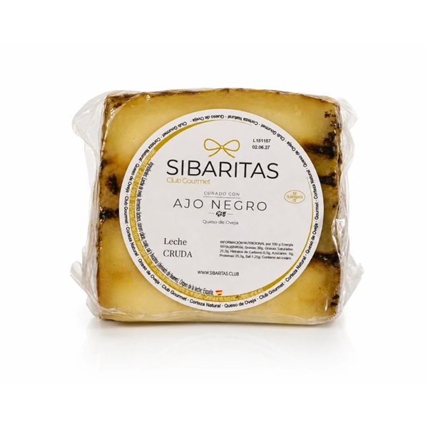 Queso de oveja curado de ajo negro-trasera