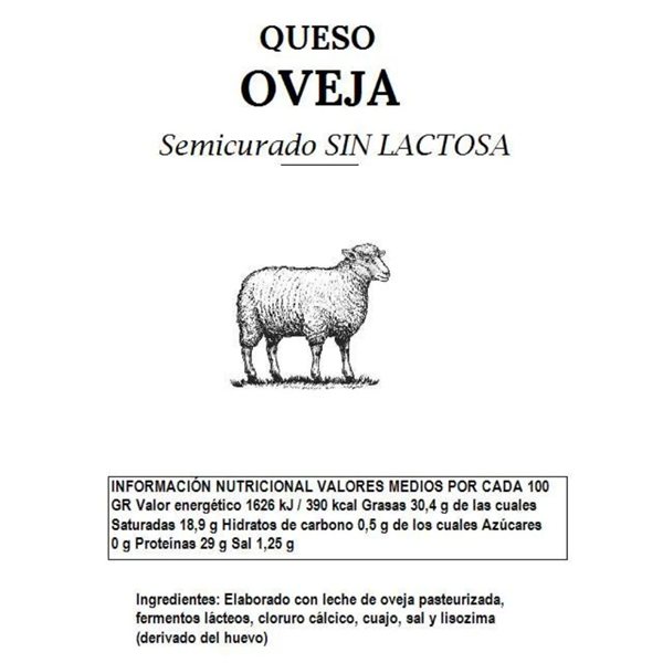 Queso de oveja semicurado sin lactosa-izquierda