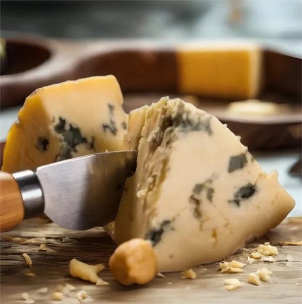 Queso de vaca semi azul La Peral-lateral