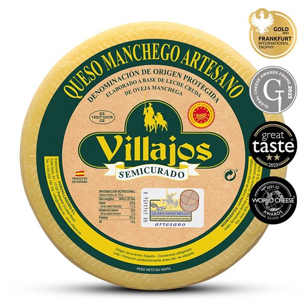 Manchego Cheese D.O.P Semi-Cured, Los Villajos-izquierda