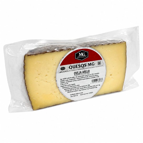 Queso oveja añejo leche cruda MG-trasera