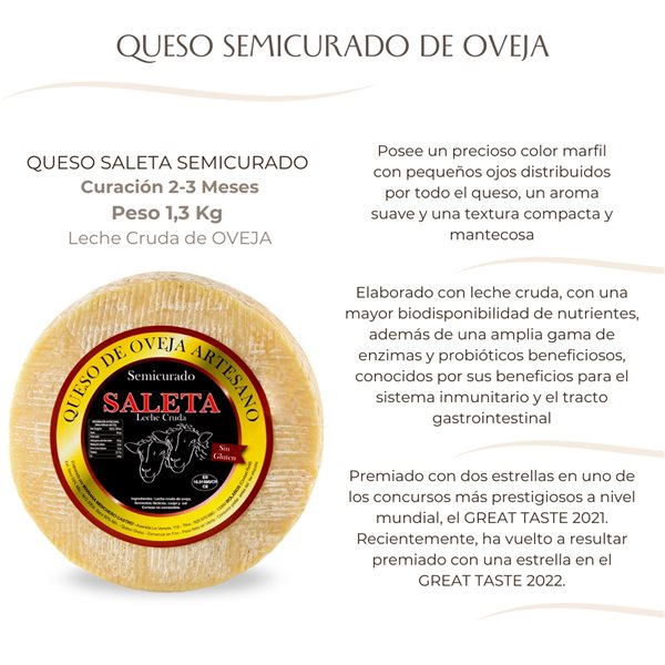 Queso Semicurado de oveja Gourmet Mini (1,3Kg) | Elaboración Artesana Queso de La Mancha-detalle
