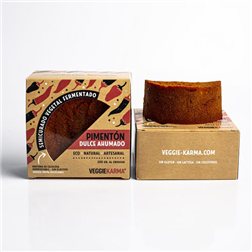 Semi-cured vegan cheese with sweet smoked paprika, Veggie Karma