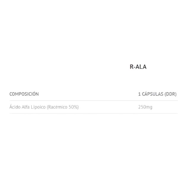 R-ALA 50% Racemic 60 Caps-detalle