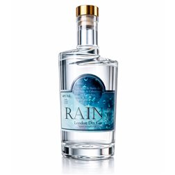 Rain Gin Premium – Gin Artisanal avec Eau de Pluie de Cantabrie, London Dry, 70 cl, 40% Vol