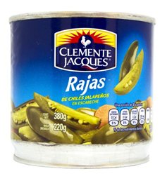 Rajas verdes de jalapeños Clemente Jacques 800g