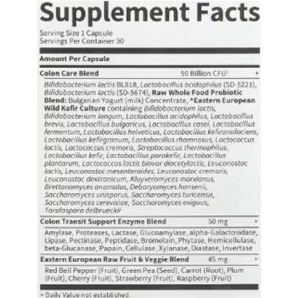 Raw Probiotics Colon Care 30 capsules-detalle