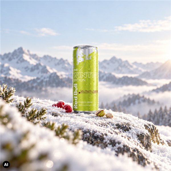 Red Bull Winter Edition Pistazie und rote Früchte 25 cl Karton 24-lateral