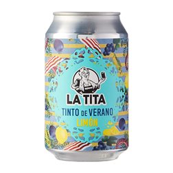 Sangría Limonada Caja de 24 unidades La Tita Rivera Tinto de Verano Limón Lata 33 cl