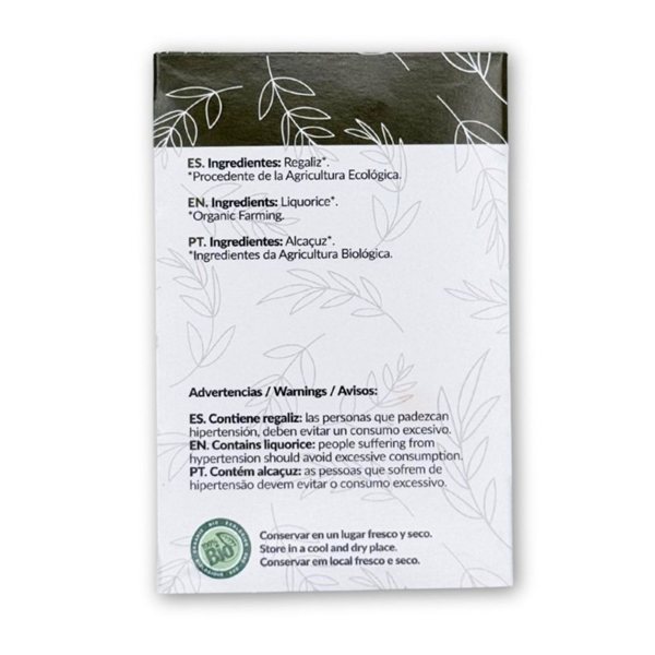 Regaliz Infusion Bio 20 filtros Artemis-trasera