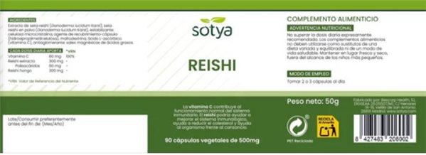 REISHI 90 CAPS 500 MG-lateral