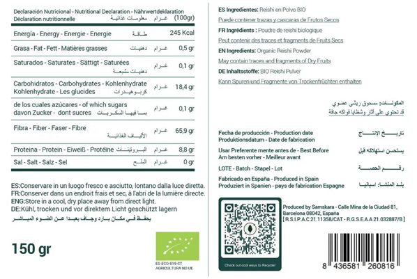 Organic Reishi Powder - 100g-izquierda