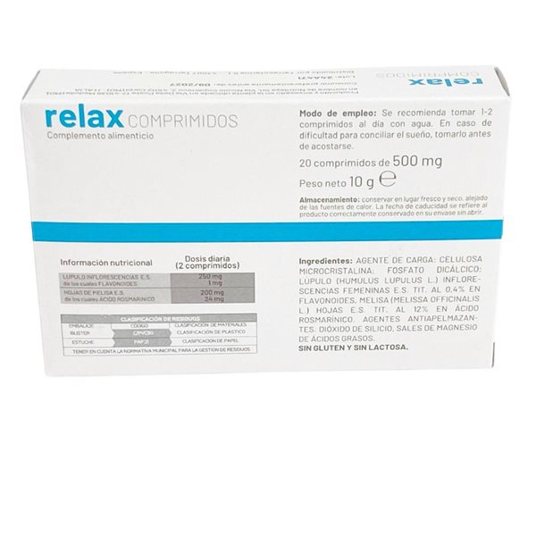 Relax Comprimidos – Alivio Natural para la Ansiedad, el Estrés y el Sueño-lateral
