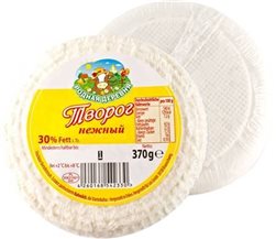 Fromage cottage (Tvorog) frais et tendre 30% de matière grasse 370g Rodnaya Derevnya