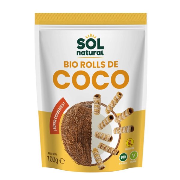 Roulés de Coco croustillants Bio 100g Sol Natural-lateral