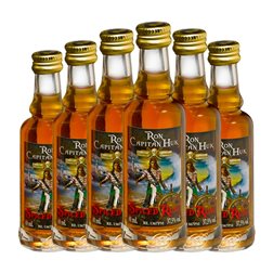 Ron Antonio Nadal Capitán Huk Botellín Miniatura 4 cl Spiced — Especiado (Caja de 6 unidades)