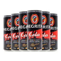 Ron Bardinet Negrita Lata 25 cl Cola (Caja de 6 unidades)