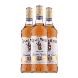 Ron Captain Morgan Gold — Edición Oro 70 cl 0.0 Cero Cero Spiced — Especiado Sin Alcohol (Caja de 3 unidades)