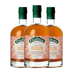Ron Charrette L'Arrangé Fruits des Tropiques Dorado Botella Medium 50 cl Tropical (Caja de 3 unidades)