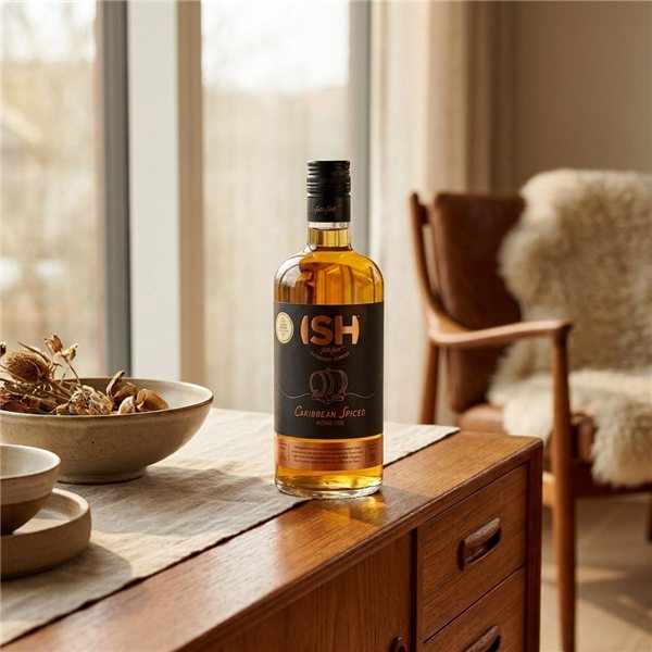 Ron Ish Caribbean Spiced Sans Alcool 75Cl.-lateral