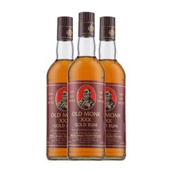 Ron Old Monk XXX Gold — Edición Oro 70 cl (Caja de 3 unidades)
