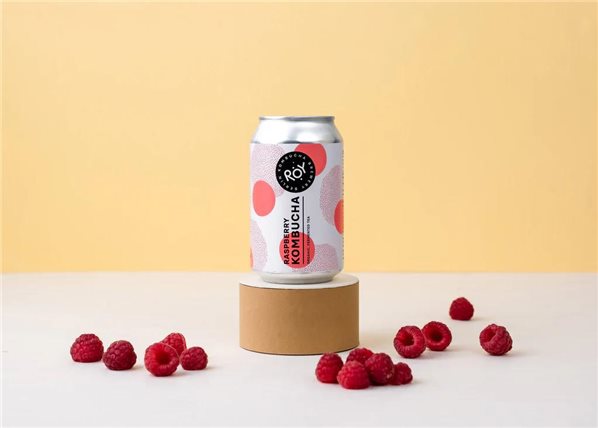 ROY Bio-Himbeer-Kombucha, 330 ml-Dose-trasera