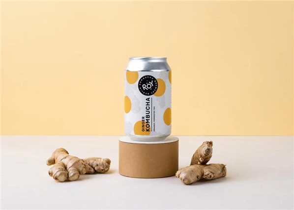 ROY Kombucha ecológica Jengibre lata 330ml-trasera