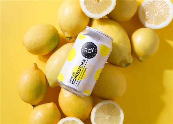 ROY Bio-Kombucha Zitrone Dose 330ml-detalle